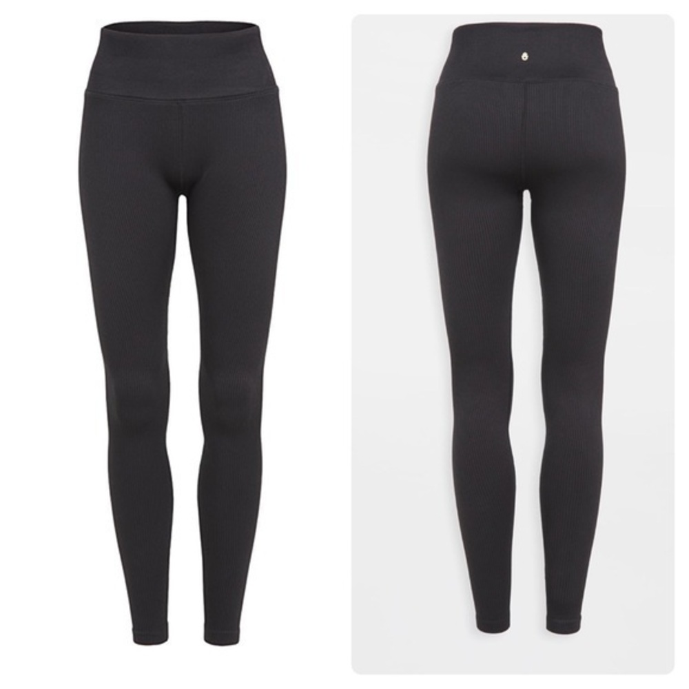Spiritual Gangster Charcoal Ribbed High-Waist Leggings